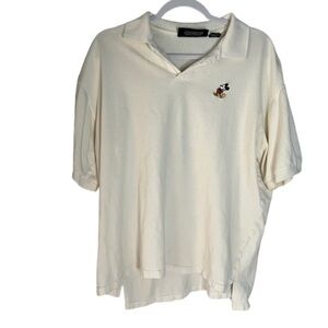 Vintage Disney Originals White Polo Shirt Size L Large Mickey Mouse Cotton.